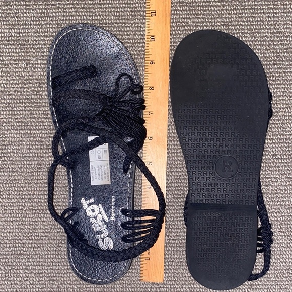 Sukot Barcelona Black Braided Cord Sandals sz missing estimated 8.5 - 9 - Picture 3 of 12